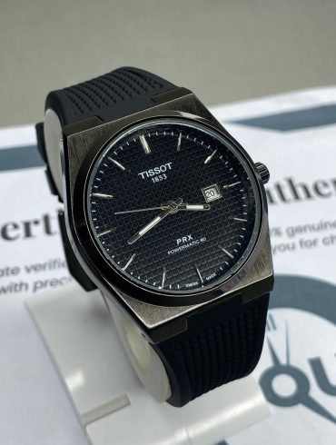 Tissot PRX Black Silicon Strap Black  Dial (Confort Series )