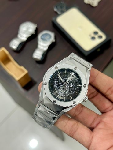 HB Diamond cut ( Date Adjustment) 170g Heavy weight watch| Master Quality | Silver Black